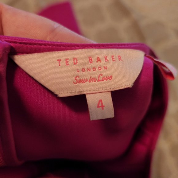 Ted Baker Purple/Pink Skater Dress - Ted Baker Size 4 - Picture 3 of 7
